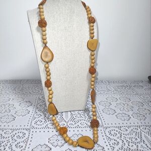 Vintage handmade nut and shell necklace, Hawaiian Lei-Ala Makana NOS necklace
